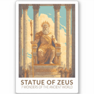 Adesivo Estátua de Zeus Sete Maravilhas do Mundo Vintage