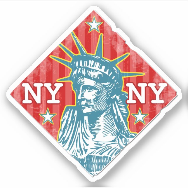 Adesivo Estátua Nova Iorque da Liberdade Retro NY Viagem (Frente)