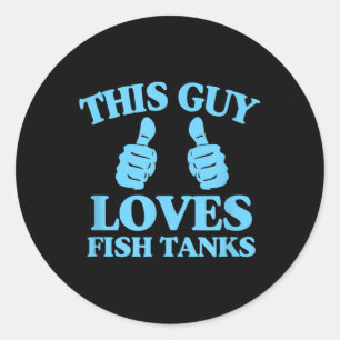 Adesivo Este Cara Ama Aquários de Peixes Gif Engraçado par