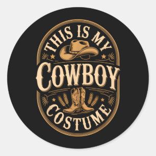 Adesivo Este É Crachá Vintage de Fantasia de Cowboy Botas