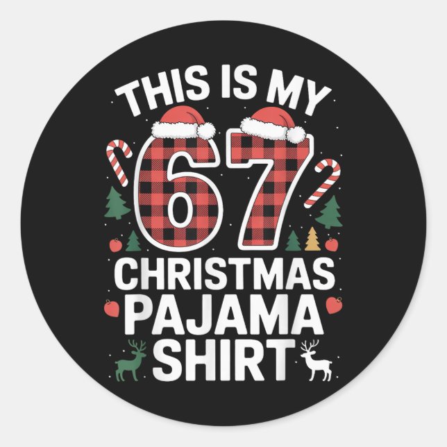 Adesivo Este É Meu 67 Pijama De Natal  (Frente)