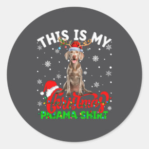 Adesivo Este É Meu Cachorro Weimaraner Ugly Christmas Paja