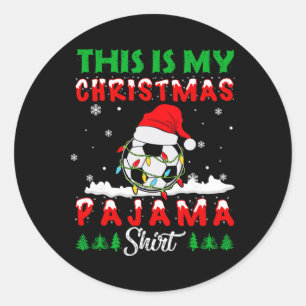 Adesivo Este É Meu Chapéu de Natal de Futebol de Pijama de