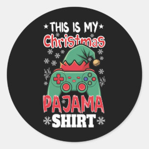 Adesivo Este É Meu Jogo De Vídeo Do Pajama De Natal