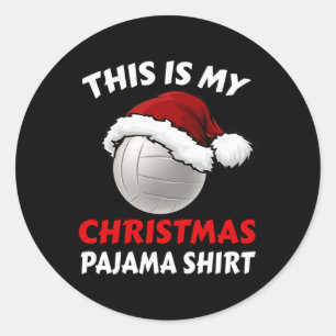 Adesivo Este É Meu Natal Pajama Engraçado Xmas De Voleibol