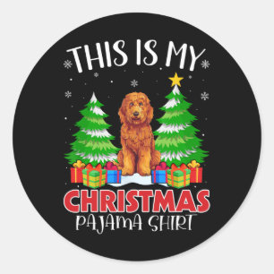 Adesivo Este É Meu Natal Pajama Goldendoododle Dog Xmas