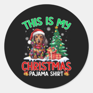 Adesivo Este É O Meu Cachorro Pajama Dachshund De Natal X