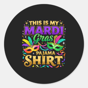 Adesivo Este é o meu design de festa de pijama do Mardi Gr