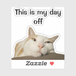 Adesivo Este é o Meu Dia de Folga Gato Engraçado Fofo