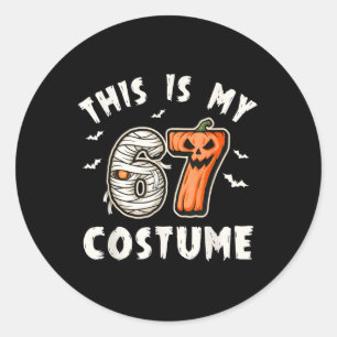 Adesivo Este é o meu disfarce de Halloween 67 Número 6 7 M