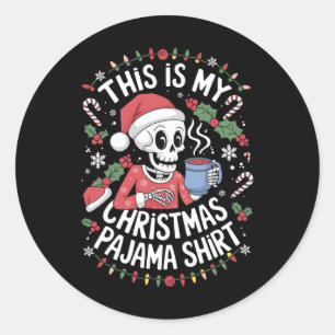 Adesivo Este É O Meu Esqueleto De Natal Do Pajama Xma