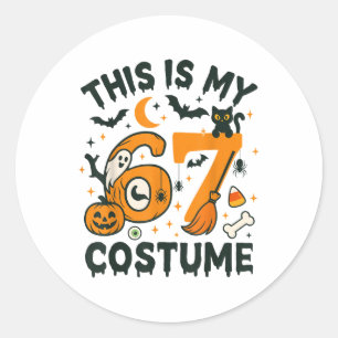 Adesivo Este é o meu figurino de Halloween 67 Meme dizendo