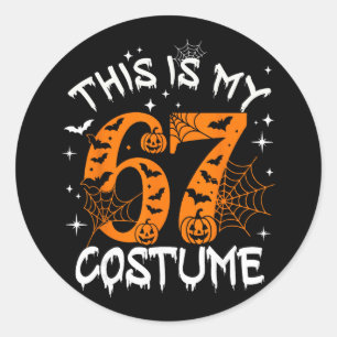 Adesivo Este é o meu figurino de Halloween 67 Número 6 7 M