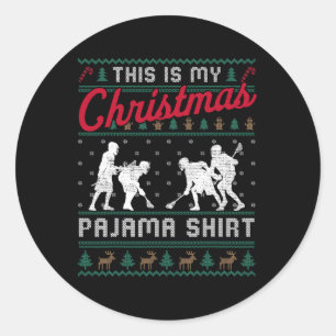 Adesivo Este É O Meu Jama De Natal Lacrosse Suéter Feio