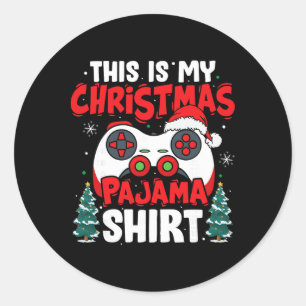 Adesivo Este é o meu jogo de vídeo de pijama de Natal Game