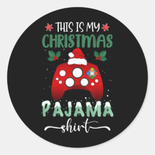 Adesivo Este É O Meu Jogo De Vídeo Do Pajama De Natal