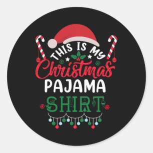 Adesivo Este É O Meu Natal Pajama Divertido No Natal 1