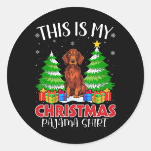 Adesivo Este É O Meu Natal Pajama Irish Setter Dog Xmas