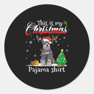 Adesivo Este É O Meu Natal Pajama Schnauzer E Me Cagou