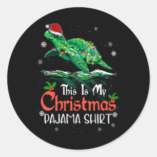 Adesivo Este É O Meu Natal Pajama Sea Turtle Santa Hat L