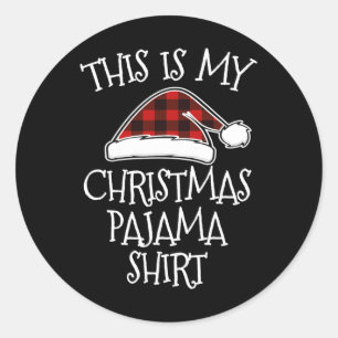 Adesivo Este É O Meu Natal Pajama Xmas Buffalo Xadrez Verm