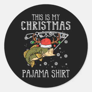 Adesivo Este É O Meu Pai De Natal Pajama A Pescar Xmas