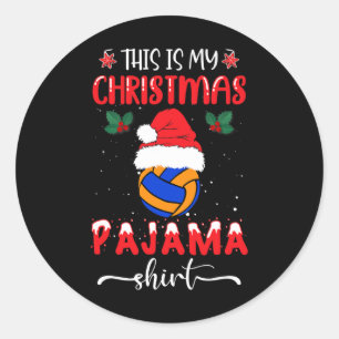 Adesivo Este É O Meu Pajama De Natal - Xma De Voleibol Eng