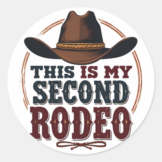 Adesivo Este é o meu segundo Rodeo Cowboy West Hat (Frente)