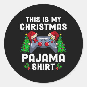 Adesivo Este É O Meu Vídeo De Jogador Do Pajama Santa Hat