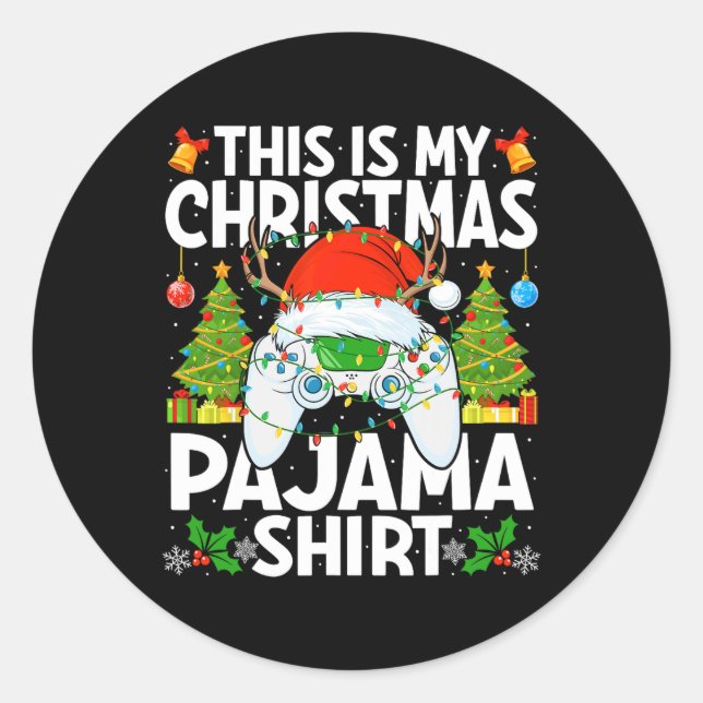 Adesivo Este É O Meu Vídeo Do Pajama De Natal (Frente)