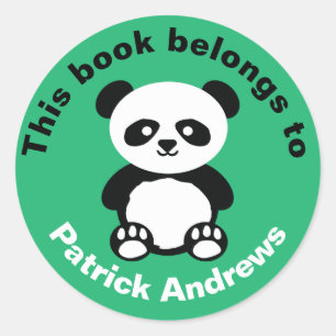 Adesivo Este Livro Pertence A Meninos Panda Bear Kawaii Gr