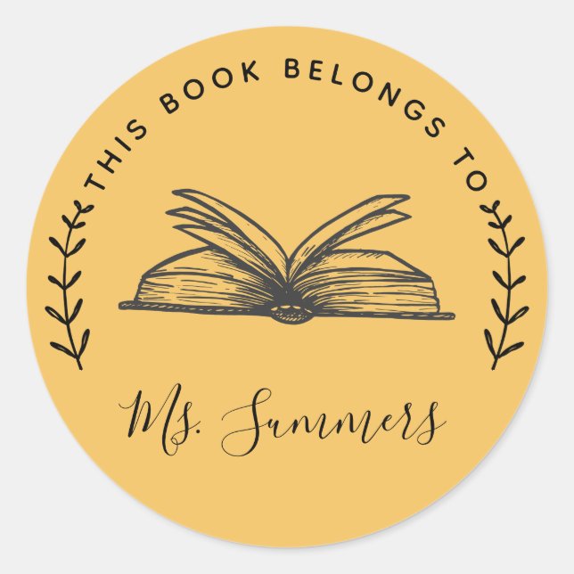 Adesivo Este Livro Pertence A Personalizado (Frente)