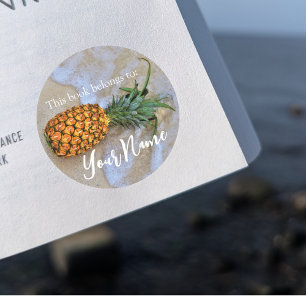 Adesivo "Este Livro Pertence a" Pineapple Beach Sticker