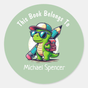 Adesivo Este Livro Pertence A Rapazes Bonitos Dinossauro V