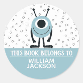 Adesivo Este livro pertence a um monstro de diversão azul-