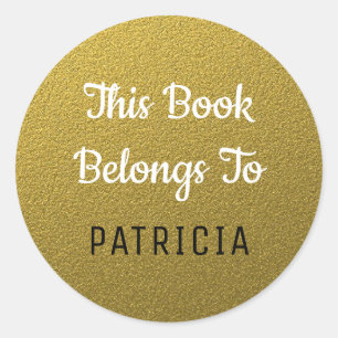 Adesivo Este livro pertence ao brilho de Bookplates Gold