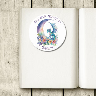 Adesivo Este Livro Pertence ao Dragão Personalizado Branco