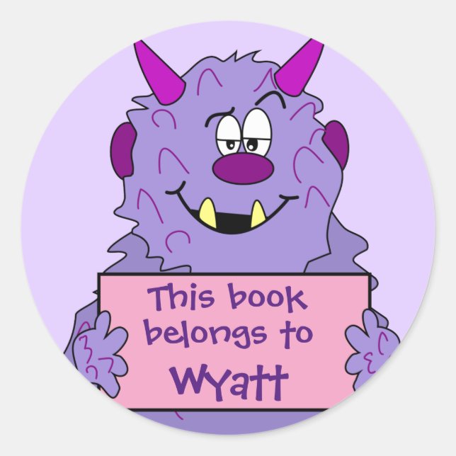 Adesivo Este Livro Pertence Ao Livro De Crianças De Monstr (Frente)