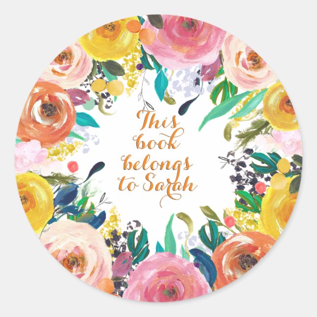 Adesivo Este Livro Pertence Ao Nome Do Livro Colar Etiquet (Frente)
