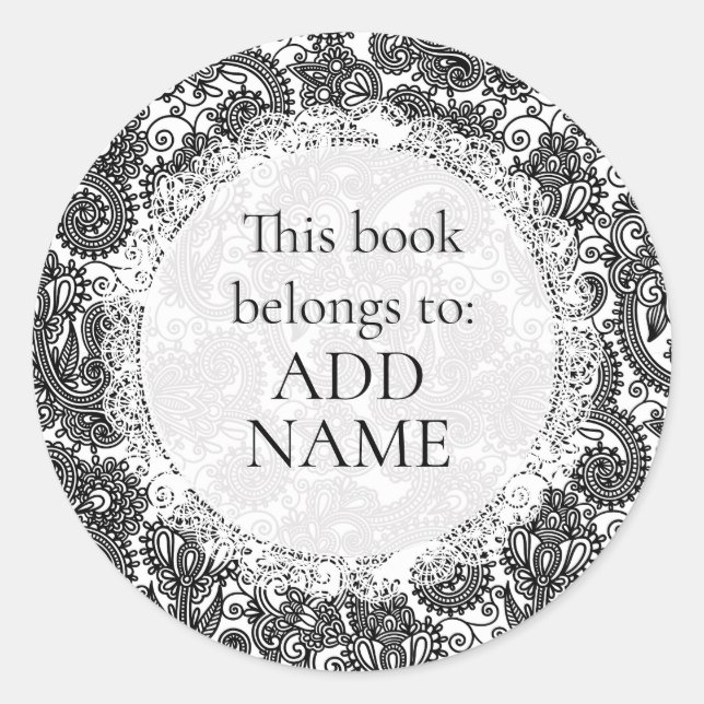 Adesivo Este Livro Pertence Ao Nome Do Livro Colar Etiquet (Frente)