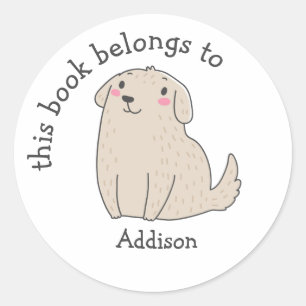 Adesivo Este Livro Pertence - Cachorro Bonito - Crianças