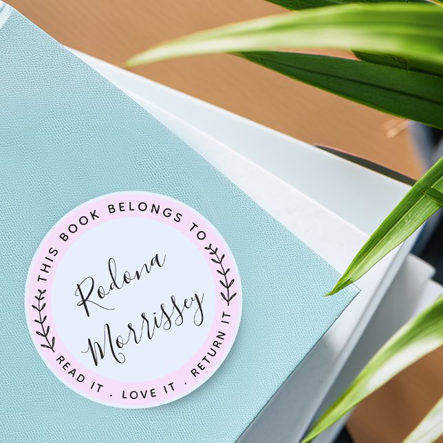 Adesivo Este Livro Pertence Personalizado (This Book Belongs To Personalized Classic Round Sticker)