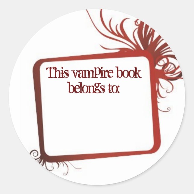 Adesivo Este livro Vampiro pertence a (Frente)