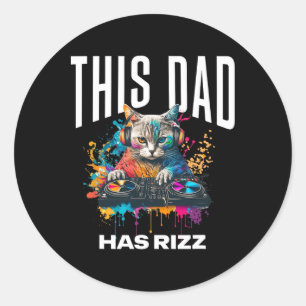 Adesivo Este Pai tem Rizz Legal Dj Cat Rizzler Pai do Pai