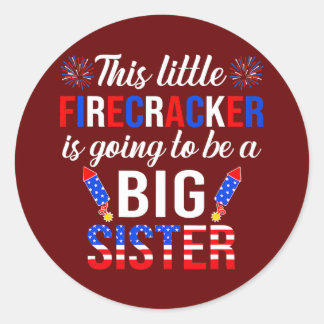 Adesivo Este Pequeno Firecracker Vai Ser Irmã Grande
