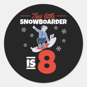 Adesivo Este Pequeno Snowboarder É 8 I 8 I 8 Aniversário S