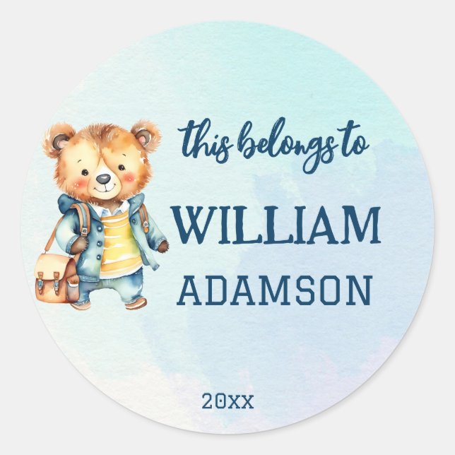 Adesivo Este pertence ao ursinho bonitinho de primeira sér (Frente)