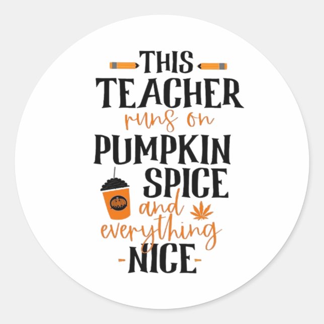 Adesivo Este Professor Funciona Com Especiarias De Pumpkin (Frente)