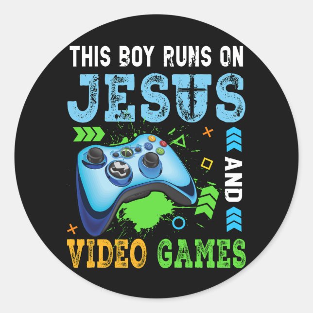 Adesivo Este Rapaz Funciona Com Jesus E Videos games Chris (Frente)