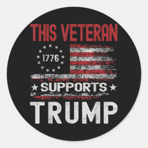 Adesivo Este Veterano Apoia Trump 2024 American Flag